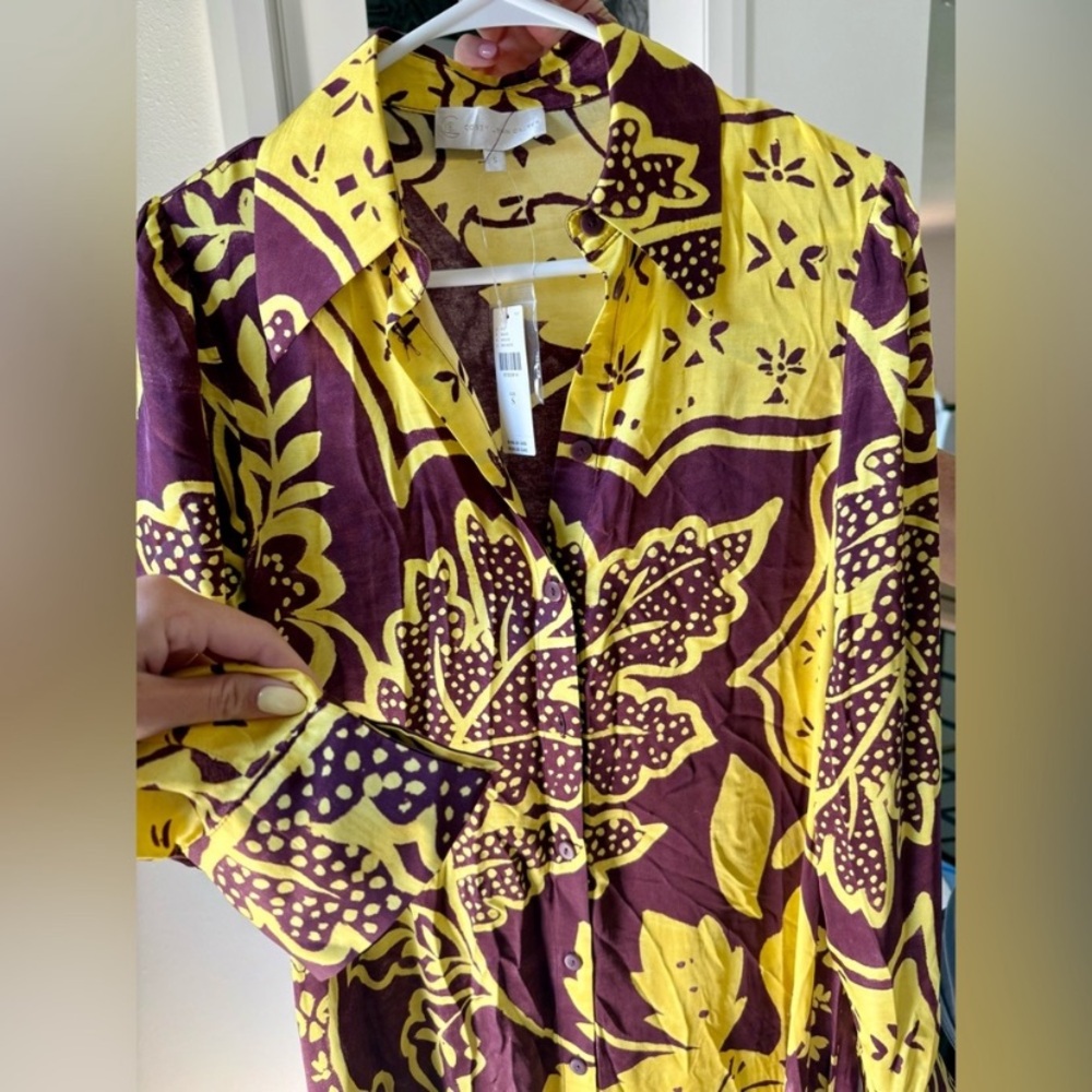 NWT Anthropologie Corey Lynn Carter Long Sleeve Printed Shirt Maxi Dress S $198 - Picture 8 of 10
